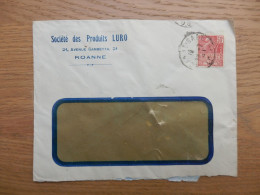 ENVELOPPE SOCIETE DES PRODUITS LURO ROANNE - 1921-1960: Période Moderne