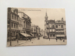 Carte Postale Ancienne Mons La Grand’Place Et La Rue De Nimy (ancien Véhicule) - Mons