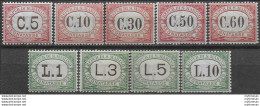 1924 San Marino Segnatasse 9v. MNH Sassone N. 10/18 - Other & Unclassified