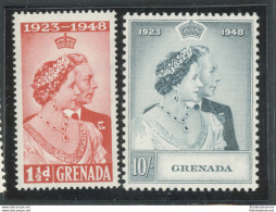 1948 Grenada - Stanley Gibbons N. 166-67 - Elisabetta II - Royal Silver Wedding - MNH** - Otros & Sin Clasificación