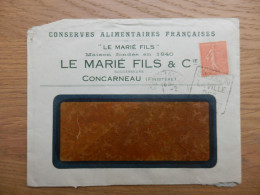 ENVELOPPE CONSERVE ALIMENTAIRES FRANCAISES LE MARIE FILS & Cie CONCARNEAU 1938 - 1921-1960: Modern Period