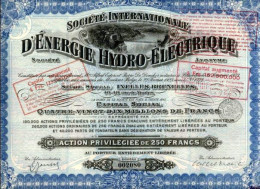 INTERNATIONALE D'ÉNERGIE HYDRO-ÉLECTRIQUE (SIDRO); Action Privilégiée - Eau