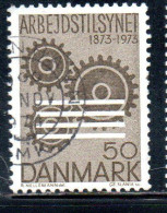 DANEMARK DANMARK DENMARK DANIMARCA 1973 FACTORY ACT LABOR PROTECTION GUARD RAILS COGWHEELS 50o USED USATO OBLITERE' - Usati