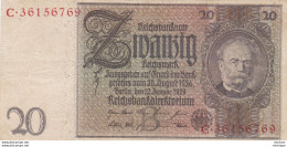 20 Mark - Allemagne  -   Reichsbanknote - 1924  - C 36156769 - Sin Clasificación