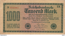1000 Mark - Allemagne  -   Reichsbanknote - 1923  - N 052961 - Unclassified