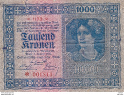 1000 Tausen Kronen  - Autriche -  1922   -   001311 - 1170 - Oesterreich