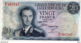 BILLET - LUXEMBOURG - 20 Francs  1966 - Luxemburgo