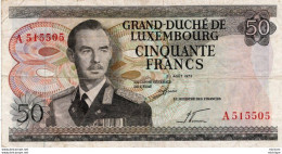BILLET - LUXEMBOURG - 50 Francs  1972 - Luxemburgo