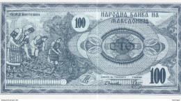 Billet   Macedoine MACEDONIA 100 Dinars 1992 Neuf - Noord-Macedonië