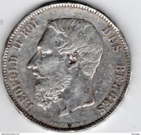 5 Francs ARGENT - LEOPOLD II - 1873 - 5 Frank
