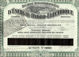 INTERNATIONALE D'ÉNERGIE HYDRO-ÉLECTRIQUE (SIDRO); Action - Agua