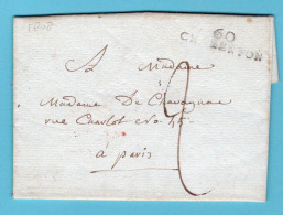 FRANCE Entire 1808 Chaventon 60 To Paris - 1801-1848: Voorlopers XIX