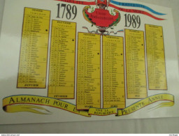 1989 - Bi Centenaire - Calendrier Révolutionnaire  Avec La Marseillaise Complète  Avec Tous Ses Couplets - Decotatieve Wapens