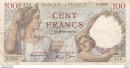 100 Francs  Sully 1939  Trous D'epingles  Petites Coupures  En Marge  Vente  En L'etat - 100 F 1939-1942 ''Sully''