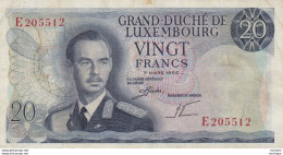 Luxembourg  20 Francs    Ce Billet  A Circulé - Luxemburg