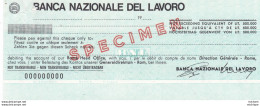 Billet Fictif -  Cheque  - Italie   - Banque  Nationale  - - Specimen