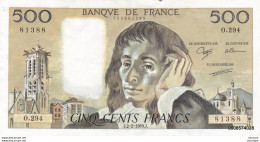 500 Francs  Pascal 1989 - O 294  Pas De Plis  Pas D'épinglage - 500 F 1968-1993 ''Pascal''