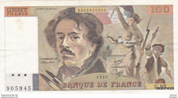 100 Francs  Delacroix  1985  U 95 - 100 F 1978-1995 ''Delacroix''