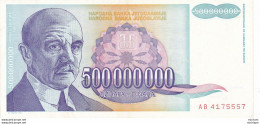Yougoslavie  500.000000 Dinara  1993  Neuf - Jugoslavia