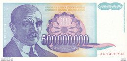Yougoslavie  500.000000 Dinara  1993 Tres Bon état - Joegoslavië