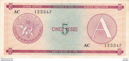 Cuba 5 Cinco Pesos Certificado De  Divisa - Kuba