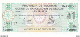 Argentine  - TUCUMAN  - 1 Austral  1991 - Neuf -  Voir Scan - Argentinië