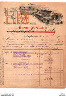 1913 -   02 LA CAPELLE    - Facture - Lettre  A  Entête    - RAFFINERIE   - RENE PENANT - 1900 – 1949