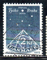 DANEMARK DANMARK DENMARK DANIMARCA 1973 DE NOVA STELLA BY TYCHO BRAHE SEXTANT CASSIOPEIA 2k USED USATO OBLITERE' - Used Stamps