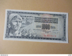 YOUGOSLAVIE 1000 DINARA 1981   ETAT NEUF - Jugoslawien