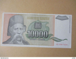 YOUGOSLAVIE 10000 DINARA 1993 TRES BEL ETAT - Jugoslavia