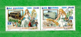 S.Marino ° 2001 - SOCIETA' DI MUTUO SOCCORSO.  Unif. 1821-1822 - Usados