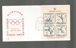 Cuba - 1960  Fdc Giochi Olimpici - Ete 1960: Rome