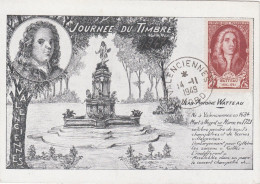 Carte De Valencienne Avec Timbre N° 855 WATTEAU (1er Jour D'utilisation 14/11/1949 - Briefe U. Dokumente