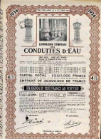 CONDUITES D'EAU; Obligation De 1936 - Water