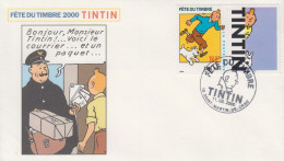 Enveloppe  FDC  1er  Jour    FRANCE    TINTIN      FETE  DU  TIMBRE     SAINT  MARTIN  DE   CRAU   2000 - 2000-2009