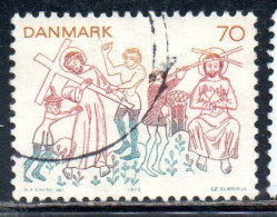 DANEMARK DANMARK DENMARK DANIMARCA 1973 CHRISTMAS NATALE NOEL WEIHNACHTEN NAVIDAD FRESCOES 70o USED USATO OBLITERE' - Oblitérés