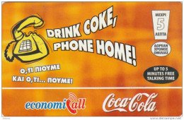 GREECE - Coca Cola, Petroulakis Promotion Prepaid Card, Used - Griekenland