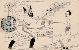 CPA Caricature Satirique Guerre Russo-Japonaise 1905 Russe Russian Japonaise Papanese Sport Escrime Illustrateur - Other & Unclassified