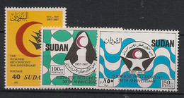 SOUDAN - 1989 - N°YT. 362 à 364 - Croissant Rouge - Neuf Luxe ** / MNH / Postfrisch - Sudan (1954-...)