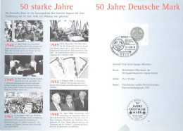 GERMANY. FIRST DAY. 50th ANNIV. GERMAN MARK. 1998 - Andere & Zonder Classificatie