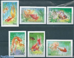 Vietnam 1990 Goldfish 6v, Imperforated, Mint NH, Nature - Fish - Fische