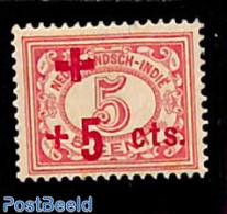 Netherlands Indies 1915 +5c On 5c, Stamp Out Of Set, Unused (hinged), Health - Red Cross - Rotes Kreuz