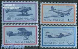 Finland 1988 Airplanes 4v, Mint NH, Transport - Aircraft & Aviation - Neufs