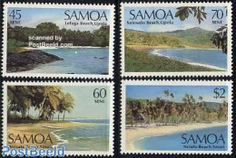 Samoa 1987 Landscapes 4v, Mint NH, Nature - Transport - Trees & Forests - Ships And Boats - Rotary Club