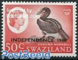 Eswatini/Swaziland 1968 50c, Standing WM, Stamp Out Of Set, Mint NH, Nature - Birds - Swaziland (1968-...)