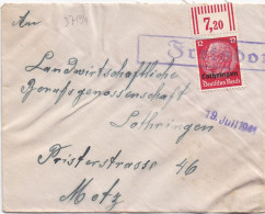 37194# HINDENBURG LOTHRINGEN LETTRE Obl FREISDORF 19 Juillet 1941 FREISTROFF MOSELLE METZ - Brieven En Documenten