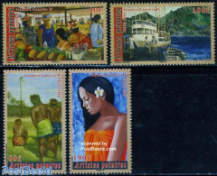French Polynesia 2006 Paintings 4v, Mint NH, Transport - Various - Ships And Boats - Street Life - Art - Modern Art (1.. - Nuevos
