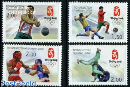 Tajikistan 2008 Olympic Games Beijing 4v, Mint NH, Sport - Athletics - Boxing - Football - Judo - Olympic Games - Spor.. - Atletica