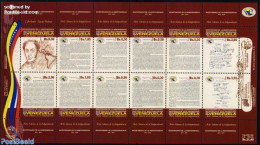 Venezuela 2009 Simon Bolivar 12v M/s, Mint NH, History - History - Art - Handwriting And Autographs - Venezuela