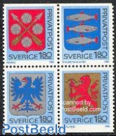 Sweden 1985 Provincial Coat Of Arms 4v [+], Mint NH, History - Nature - Coat Of Arms - Fish - Unused Stamps